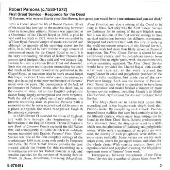 CD Robert Parsons: First Great Service • Responds For The Dead (Latin Service)