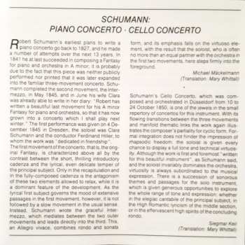 CD Robert Schumann: Klavierkonzert · Cellokonzert = Piano Concerto · Cello Concerto