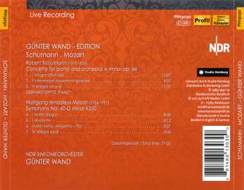 CD Robert Schumann: Concerto For Piano And Orchestra A Minor Op. 54 / Symphony No. 40 G Minor K550
