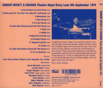 CD Robert Wyatt: Theatre Royal Drury Lane 8th September 1974
