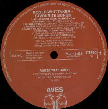 LP Roger Whittaker: My Favourite Songs