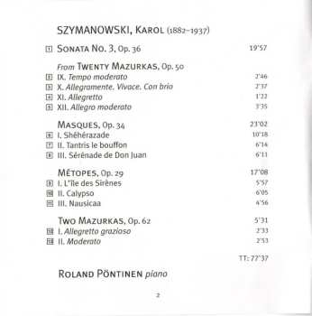 CD Karol Szymanowski: Piano Music