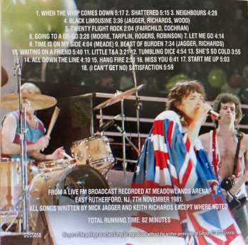CD The Rolling Stones: Meadowlands Arena 1981 - The New Jersey Broadcast