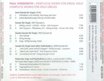 CD Roman Summereder: Paul Hindemith: Orgelwerke • Organ Works
