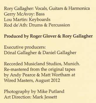 LP Rory Gallagher: Calling Card