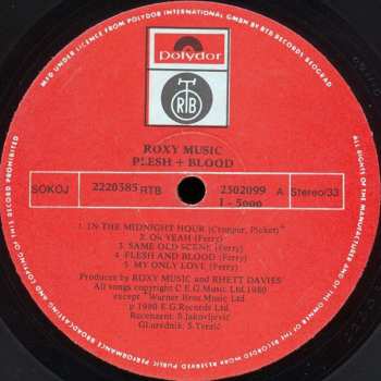 LP Roxy Music: Flesh + Blood