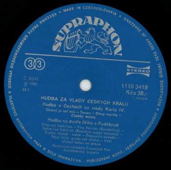 LP Rožmberská Kapela: Music In The Reign Of Czech Kings = Hudba Za Vlády Českých Králů (84 1)