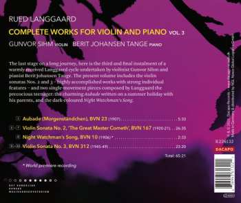 CD Rued Langgaard: Complete Works For Violin And Piano Vol. 3