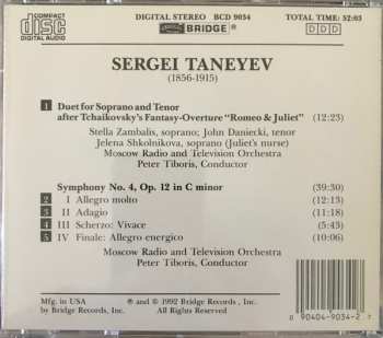 CD Sergey Ivanovich Taneyev: Vocal Duet After Tchaikovsky's "Romeo And Juliet / Symphony No. 4