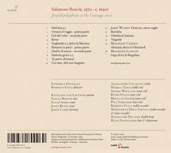 CD Ensemble Daedalus: Jewish Polyphony At The Gonzaga Court