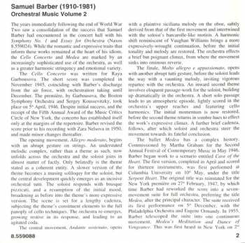 CD Samuel Barber: Orchestral Works, Volume 2 - Cello Concerto • Medea (Suite) • Adagio For Strings