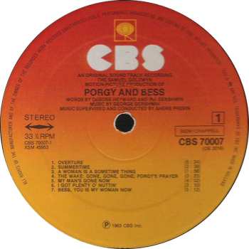 LP Samuel Goldwyn: The Samuel Goldwyn Motion Picture Production Of Porgy And Bess