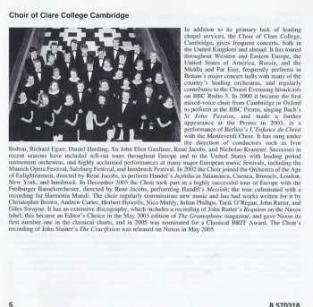 CD The Choir Of Clare College: Anthems • Let Us Lift Up Our Heart • The Wilderness