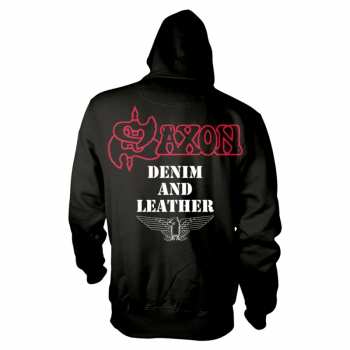 Merch Saxon: Mikina S Kapucí Denim And Leather S