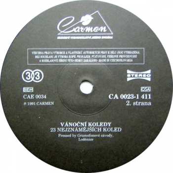 LP Sbor Carmen: Vánoční Koledy (23 Nejznámějších Koled)