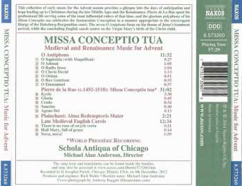 CD Schola Antiqua Of Chicago: Missa Conceptio Tua (Medieval And Renaissance Music For Advent)
