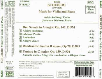 CD Franz Schubert: Duo Sonata In A   Fantasy In C   Rondeau Brillant