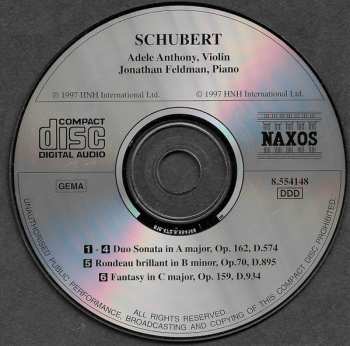 CD Franz Schubert: Duo Sonata In A   Fantasy In C   Rondeau Brillant