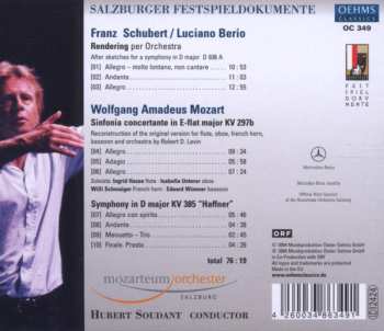 CD Wolfgang Amadeus Mozart: Rendering Per Orchestra / Sinfonia Concertante KV 297b (Urfassung) / Symphony In D Major KV 385 “Haffner”