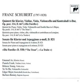 CD Franz Schubert: Quintet Op. 114 "The Trout" • Sonata "Arpeggione"