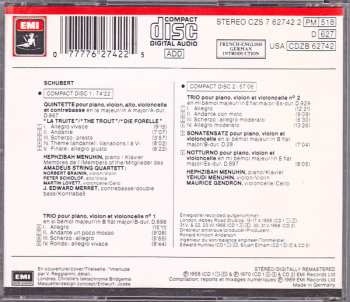 2CD Franz Schubert: Quintette "La Truite" = "The Trout" = "Die Forelle" / Trios Op. 99 & 100 - Sonatensatz / Notturno