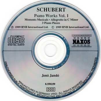 CD Franz Schubert: Moments Musicaux, Three Piano Pieces D. 946