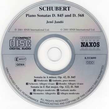 CD Franz Schubert: Piano Sonatas D. 845 And D. 568
