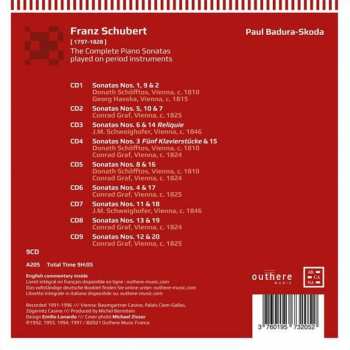 9CD/Box Set Franz Schubert: The Complete Piano Sonatas Played On Period Instruments