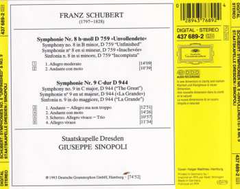 CD Franz Schubert: Symphonien (No. 8 "Unvollendete • Unfinished • Inachevée" & No. 9)