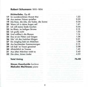 CD Robert Schumann: Dichterliebe / Lieder