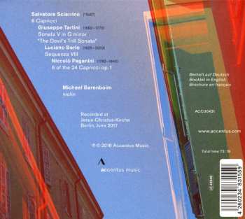 CD Niccolò Paganini: Sciarrino, Tartini, Berio, Paganini