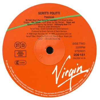 LP Scritti Politti: Provision