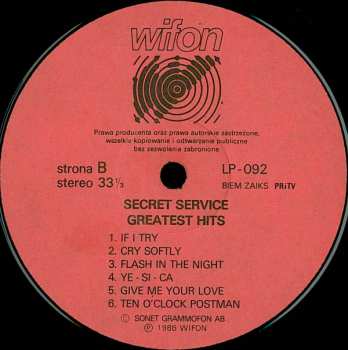 LP Secret Service: Greatest Hits