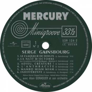 9LP/Box Set Serge Gainsbourg: Intégrale Des Enregistrements Studio, Volume 1 : 1958-1970  LTD