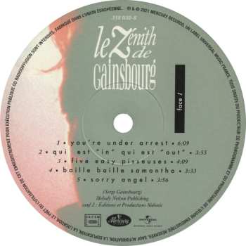 3LP Serge Gainsbourg: Le Zénith De Gainsbourg