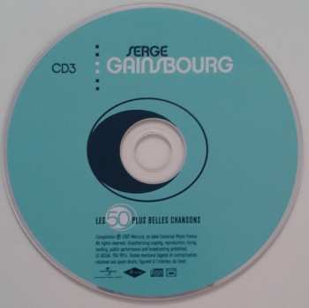 3CD Serge Gainsbourg: Les 50 Plus Belles Chansons