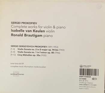 CD Sergei Prokofiev: Complete Works For Violin & Piano