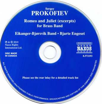 CD Sergei Prokofiev: Romeo And Juliet For Brass Band