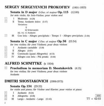 CD Sergei Prokofiev: Sonata In D Op. 115 / Sonata In C Op. 56 / Sonata Op. 134 / Praeludium In Memoriam D. Shostakovich