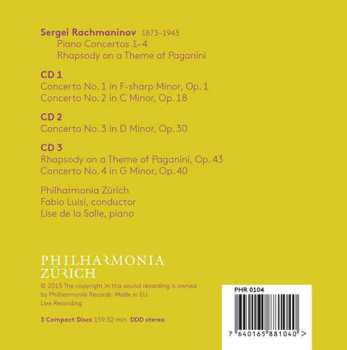 3CD Sergei Vasilyevich Rachmaninoff: Piano Concertos 1-4 / Rhapsody On A Theme Of Paganini