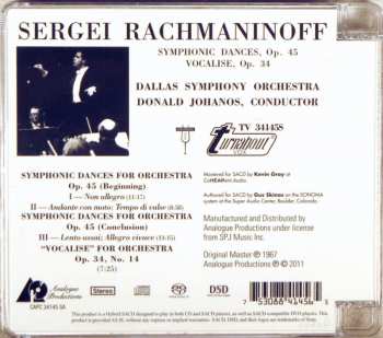 SACD Sergei Vasilyevich Rachmaninoff: Symphonic Dances Op. 45 / Vocalise Op. 34, No. 14