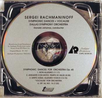 SACD Sergei Vasilyevich Rachmaninoff: Symphonic Dances Op. 45 / Vocalise Op. 34, No. 14