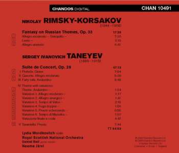 CD Nikolai Rimsky-Korsakov: Taneyev: Suite de concert, Rimsky-Korsakov: Fantasy on Russian Themes