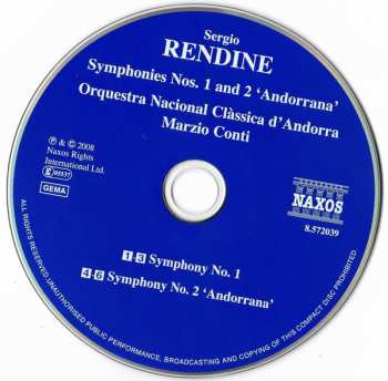 CD Marzio Conti: Symphonies Nos. 1 And 2 'Andorrana'