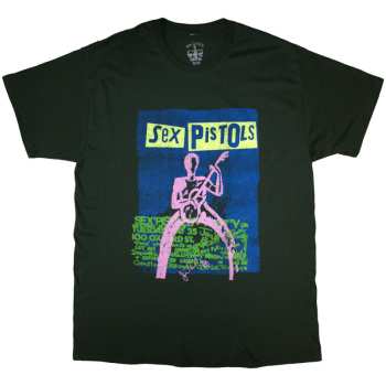 Merch Sex Pistols: The Sex Pistols Unisex T-shirt: Guitar Cartoon (green) (small) S