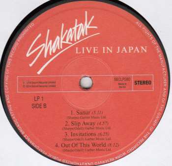 2LP Shakatak: Live In Japan