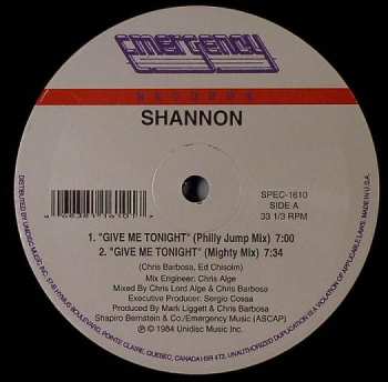 LP Shannon: Give Me Tonight