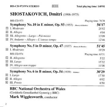 2CD Dmitri Shostakovich: Symphonies No. 5, 6, 10