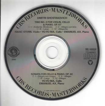 CD Yo-Yo Ma: Trio. Op. 67 • Sonata For Cello & Piano