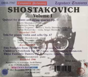 CD Dmitri Shostakovich: Vol. 1 - Trio. Quintet, Preludes 1945-1949 